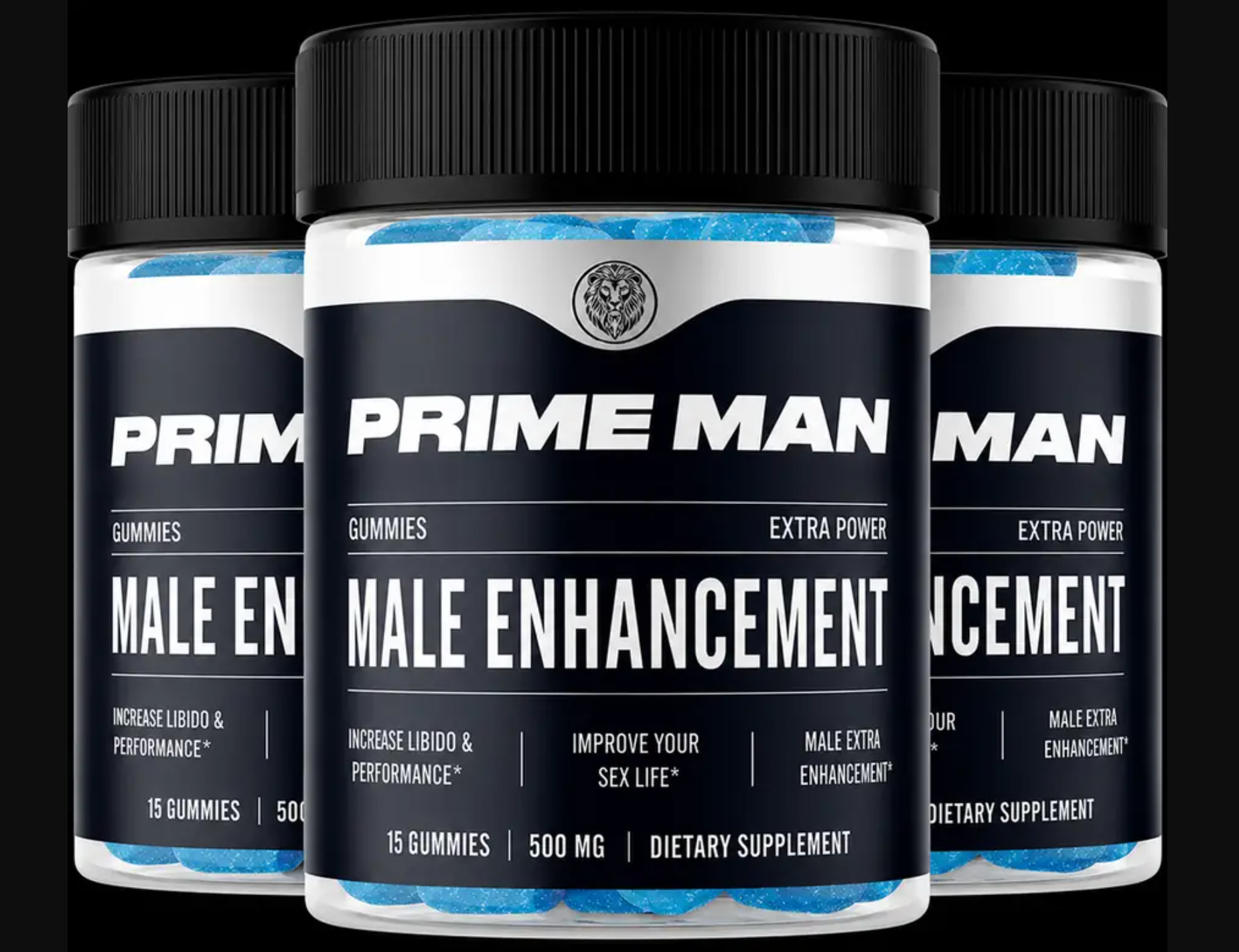 Three bottles of PRIME MAN Gummies